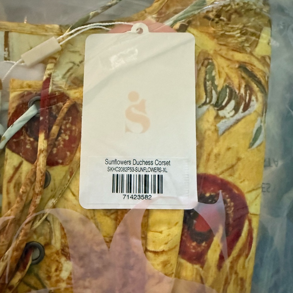 Selkie Sunflowers Duchess Corset in Yellow and Red